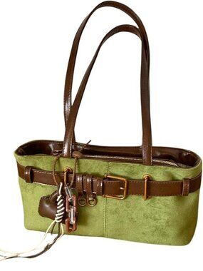 Faux Suede Shoulder Handbags Double Strap Purse - New in bag